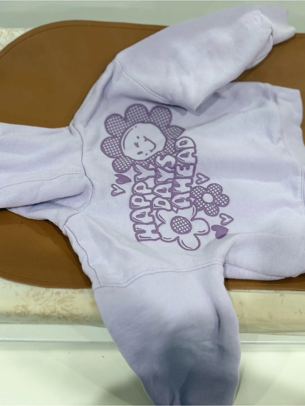 Carter's Lilac Hooded One-Piece with Purple Floral Graphic